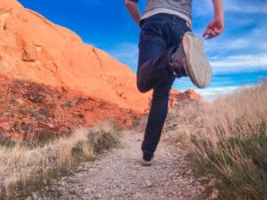 Man-Running-Outside-Along-Desert-Trail