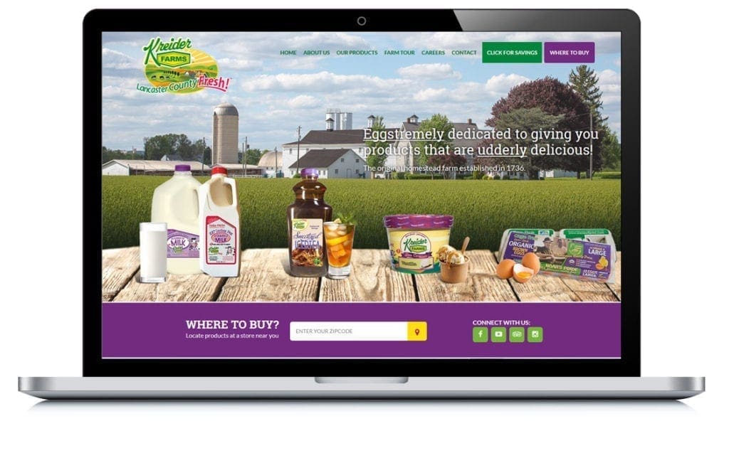 Kreider Farms website design