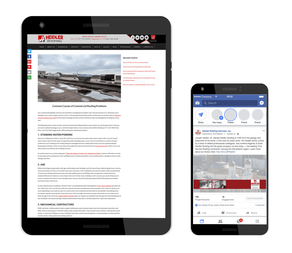 heidler roofing on mobile screens