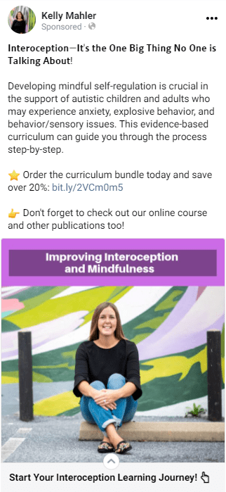 Kelly Mahler March Facebook ad