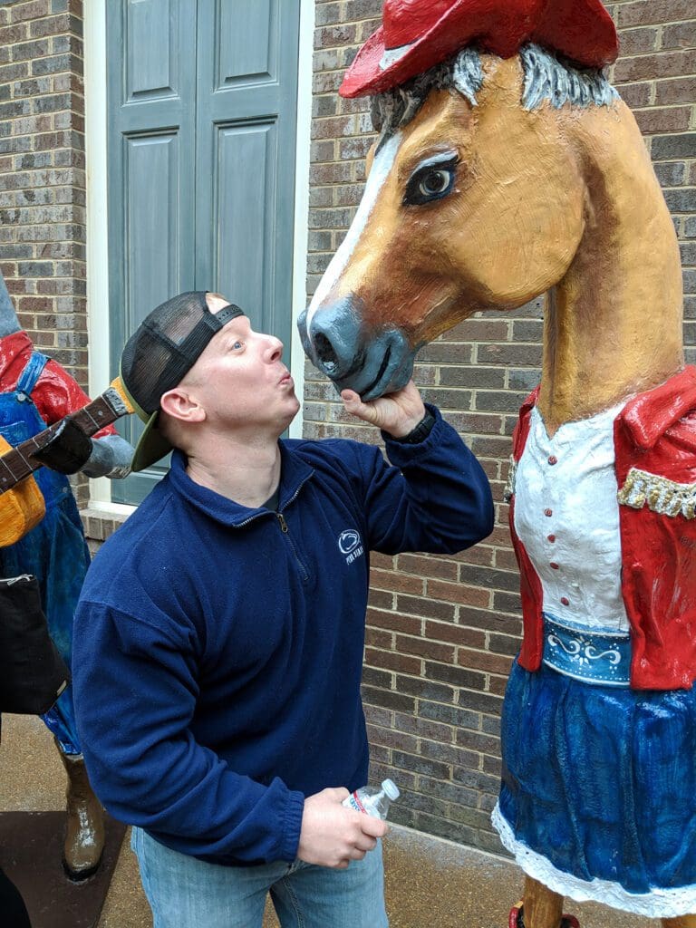 mike with a horse