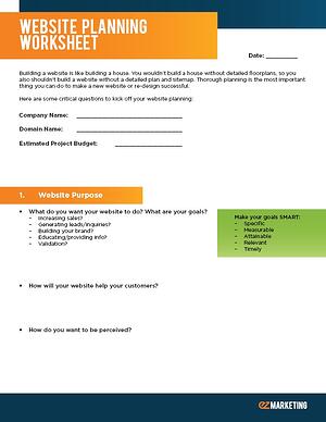 Website Planning Worksheet Cover