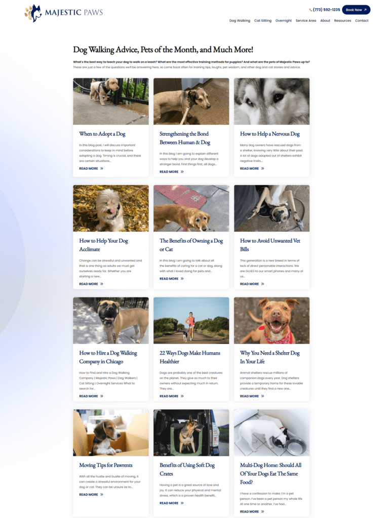 Standard grid-style blog layout without featured post
