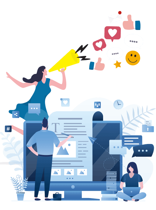 marketing communication, advertising campaign or social media marketing, online promotion or email newsletter concept