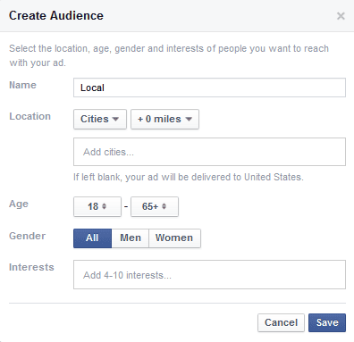 hyperlocal facebook targeting