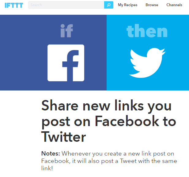 ifttt fb to twitter