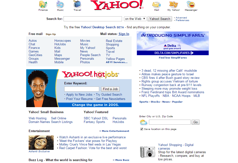 yahoo 2005