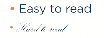 ADA compliance text readability