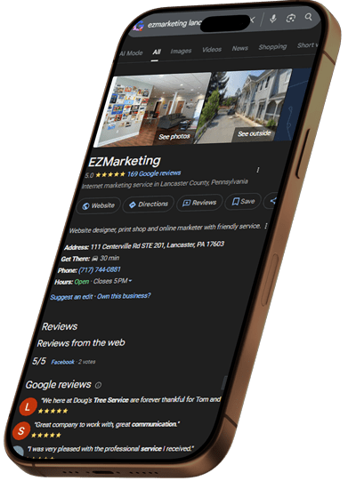 EZMarketing GMB on mobile device